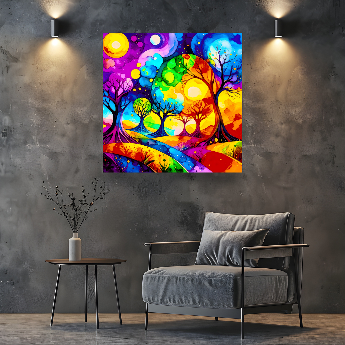 Amazing Trees 3, Print On Canvas, Vivid Colours, Art Prints, Unique Images, Distinctive Artwork, Art Is A Gift For A Lifetime...