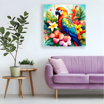 Parrot Print 1, Printed On Canvas, Vivid Colours, Art Prints, Box Canvas, Unique Images, A Gift To Last A Lifetime...