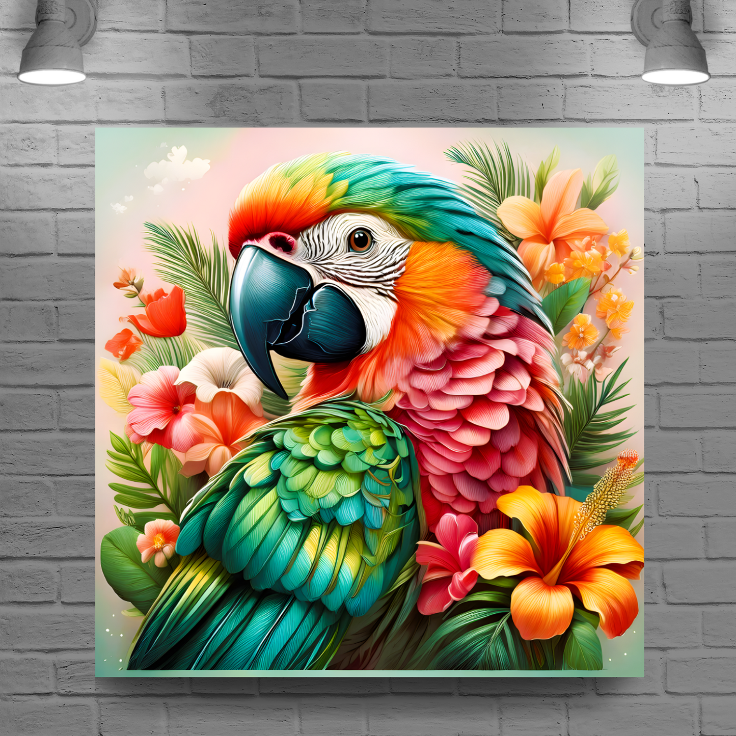 Parrot Print 2, Printed On Canvas, Vivid Colours, Art Prints, Box Canvas, Unique Images, A Gift To Last A Lifetime...