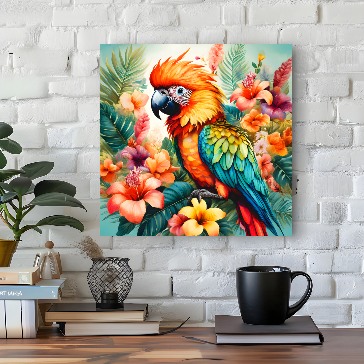 Parrot Print 3, Printed On Canvas, Vivid Colours, Art Prints, Box Canvas, Unique Images, A Gift To Last A Lifetime...