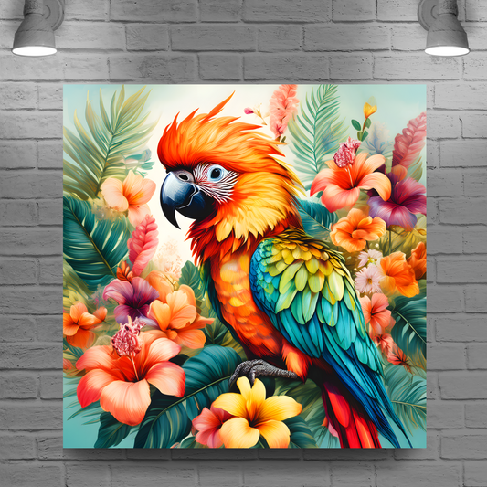 Parrot Print 3, Printed On Canvas, Vivid Colours, Art Prints, Box Canvas, Unique Images, A Gift To Last A Lifetime...
