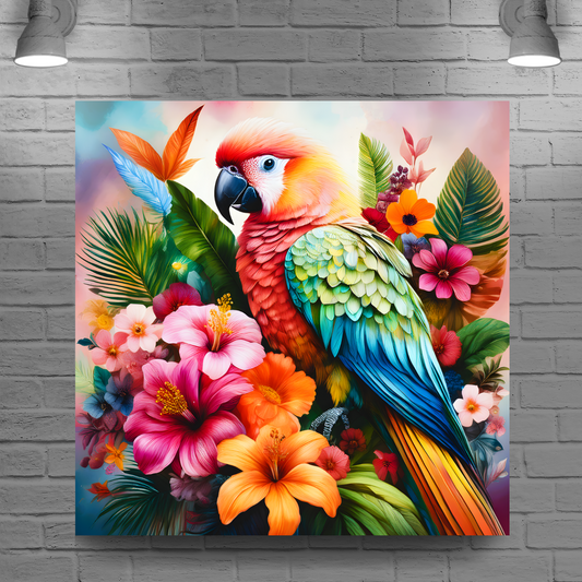 Parrot Print 4, Printed On Canvas, Vivid Colours, Art Prints, Box Canvas, Unique Images, A Gift To Last A Lifetime...
