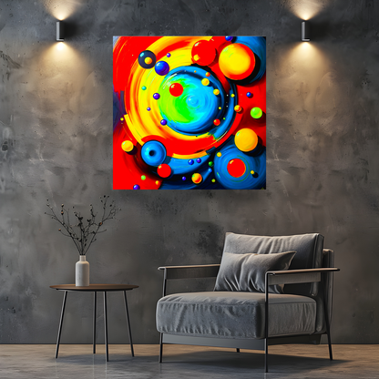 Abstract Circles 4, Printed On Canvas, Vivid Colours, Art Prints, Box Canvas, Unique Images, A Gift To Last A Lifetime...
