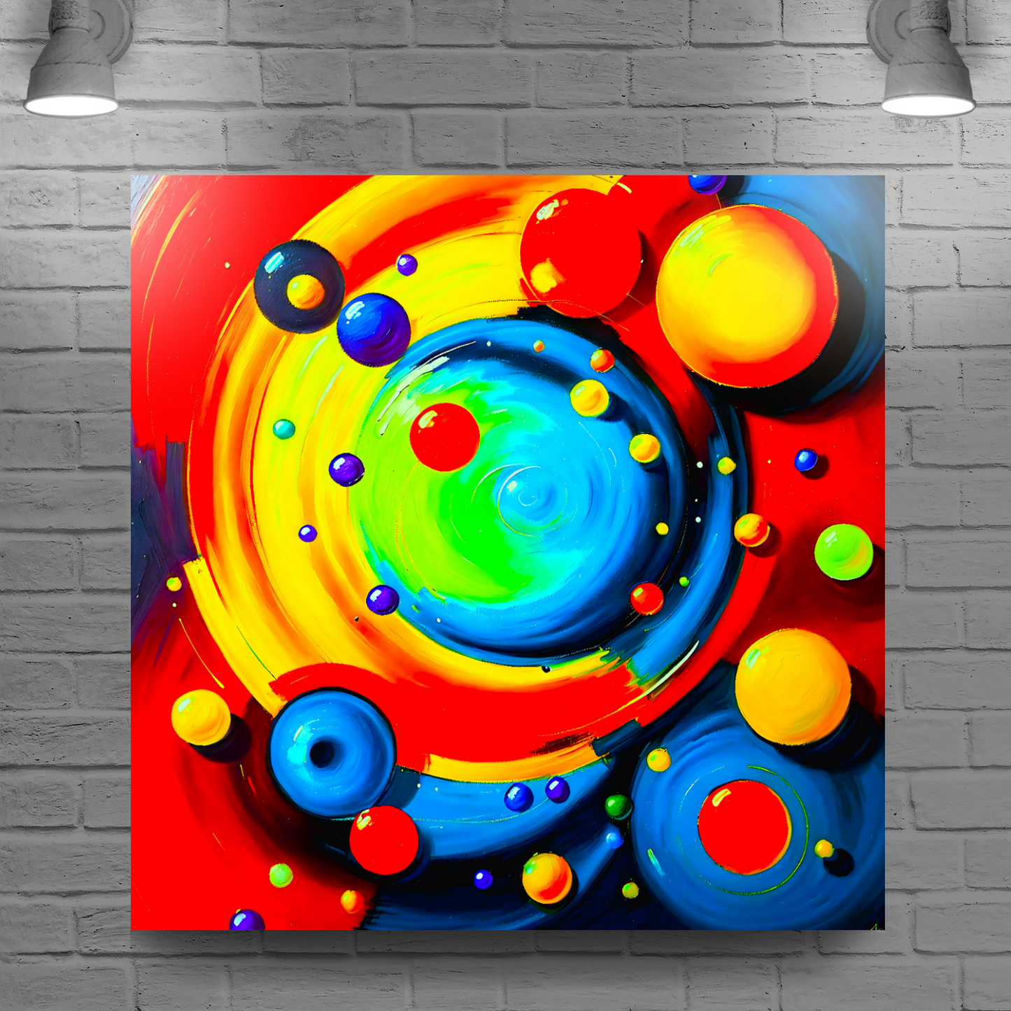 Abstract Circles 4, Printed On Canvas, Vivid Colours, Art Prints, Box Canvas, Unique Images, A Gift To Last A Lifetime...