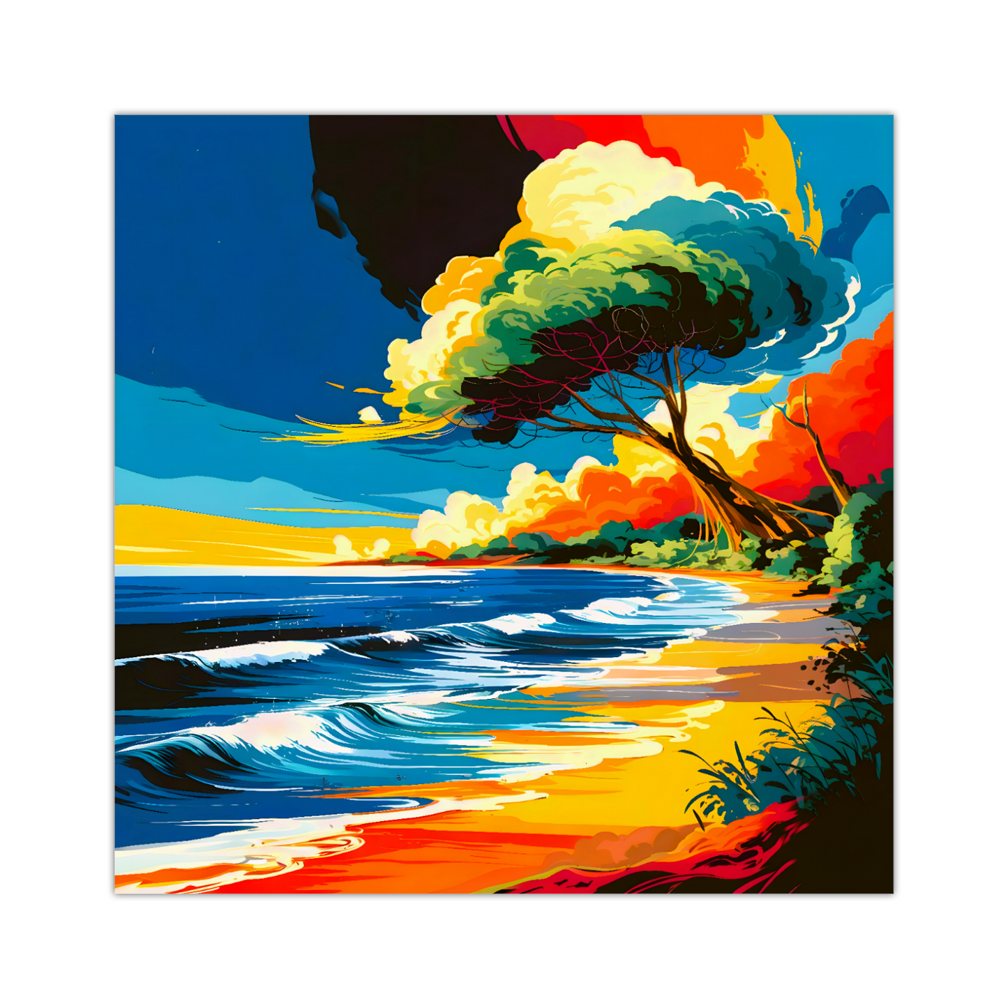 Tropical Beach 1, Printed On Canvas, Vivid Colours, Box Canvas, Unique Images, A Gift To Last A Lifetime...