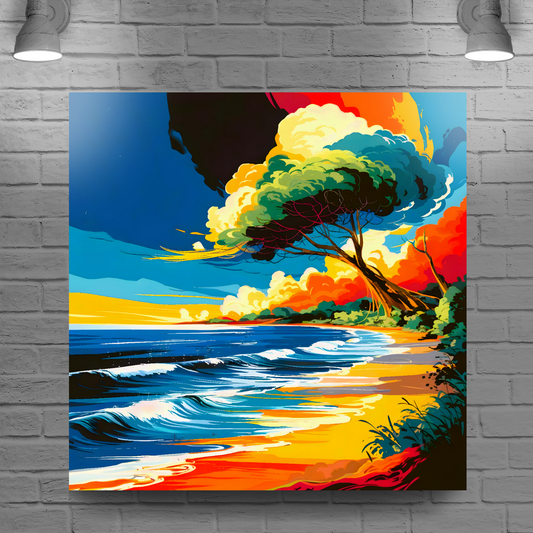 Tropical Beach 1, Printed On Canvas, Vivid Colours, Box Canvas, Unique Images, A Gift To Last A Lifetime...