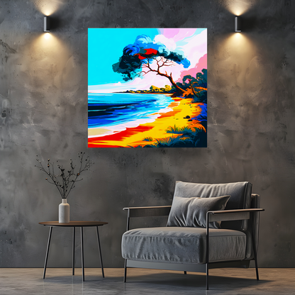 Tropical Beach 3, Printed On High Quality Canvas, Vibrant Colours, Unique Print, An Enduring Gift...