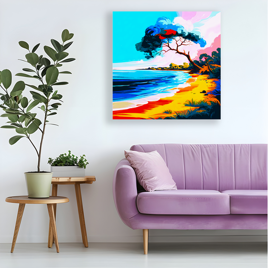 Tropical Beach 3, Printed On High Quality Canvas, Vibrant Colours, Unique Print, An Enduring Gift...