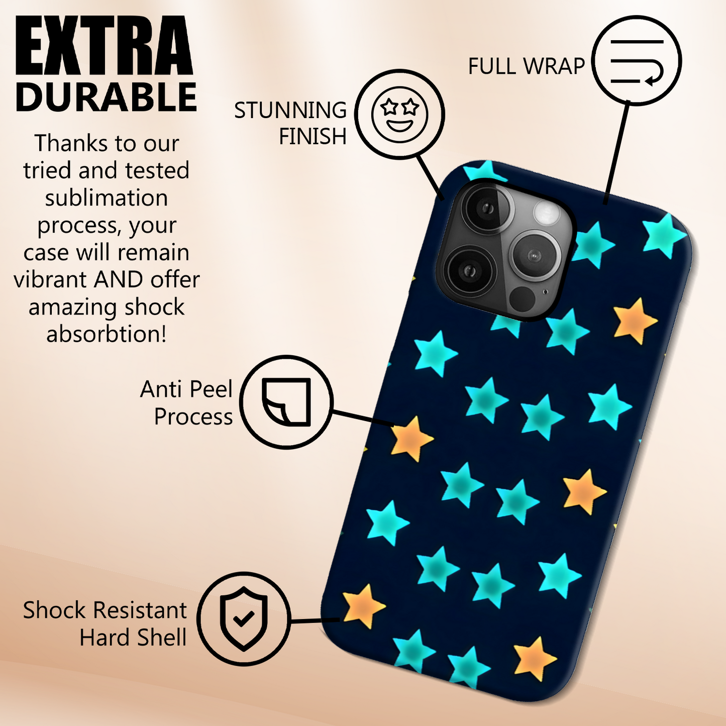 Stars 1, Magsafe Tough iPhone Case, Full Wrap Technology, Crafted From Premium Polycarbonate, Vivid Colours, Unique Image...