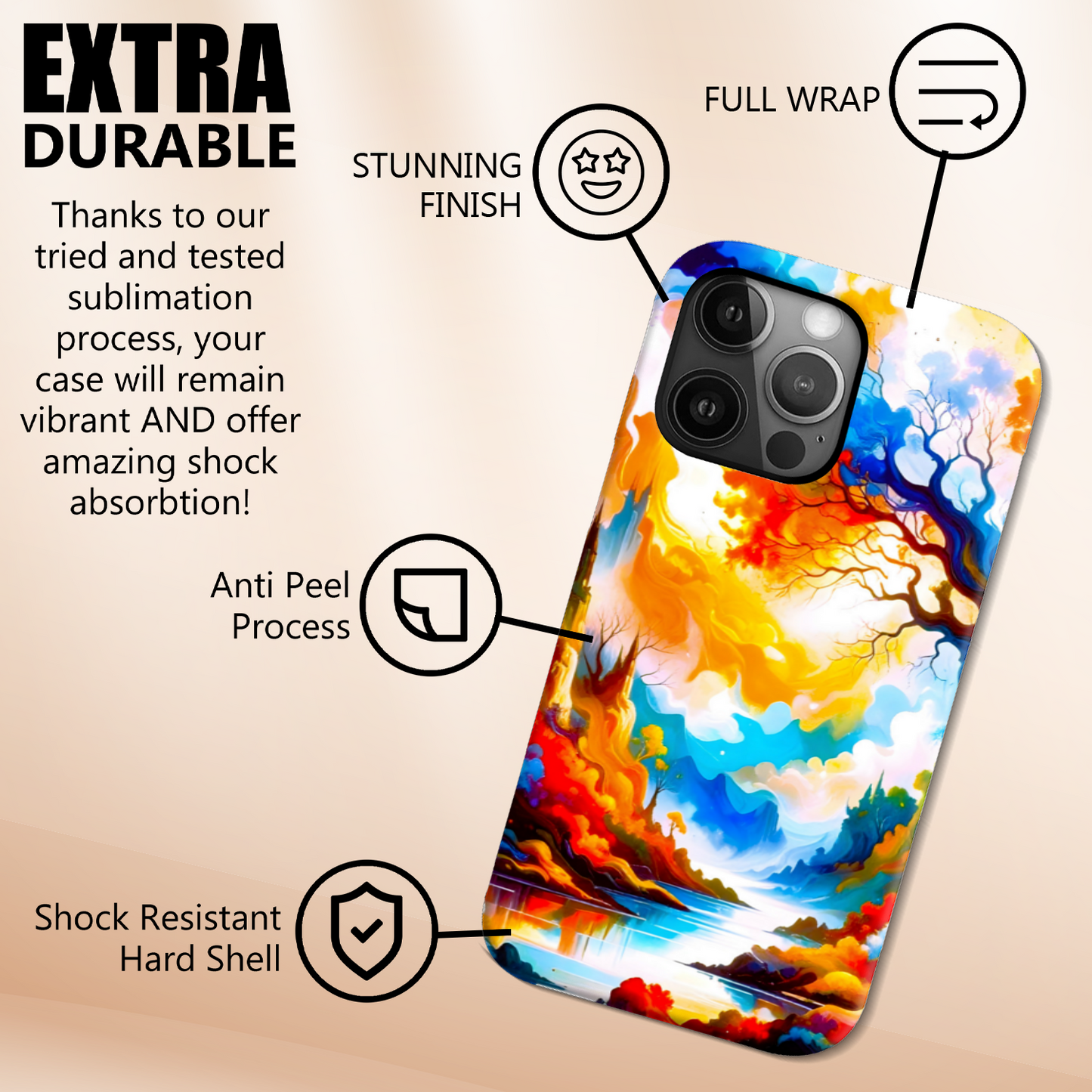 Fantasy Landscape 3, Slim iPhone-Samsung Cases, Full Wrap Technology, Crafted From Premium Polycarbonate, Vivid Colours, Unique Image...