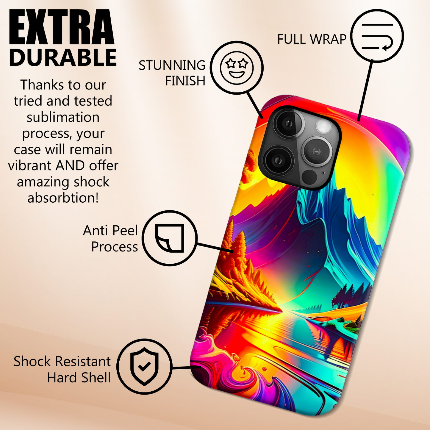 Fantasy Mountain FM1, Slim iPhone-Samsung Cases, Full Wrap Technology, Crafted From Premium Polycarbonate, Vivid Colours, Unique Image..