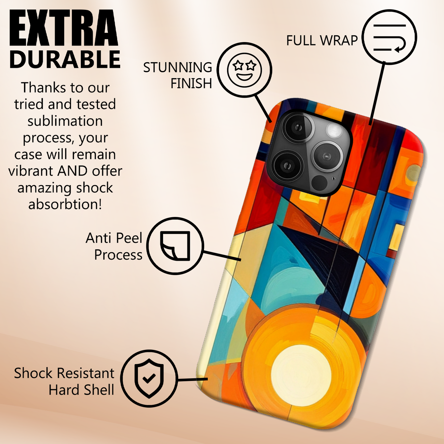 Abstract 1, Slim Gloss Phone Case, Full Wrap Technology, Crafted From Premium Polycarbonate, Vivid Colours, Unique Image...