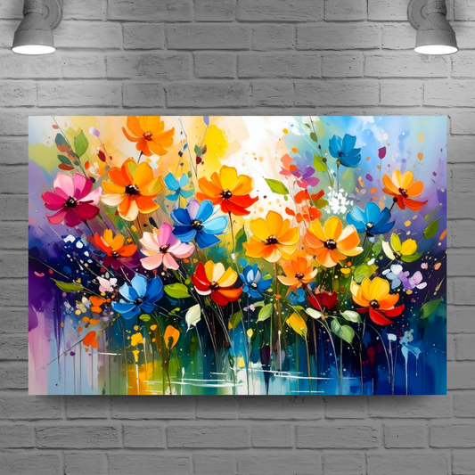 Flowers 1,  Printed On Canvas, Vivid Colours, Box Canvas, Unique Images, A Gift To Last A Lifetime...