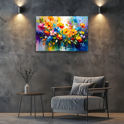 Flowers 1, Printed On Canvas, Vivid Colours, Box Canvas, Art Print, Unique Images, A Gift To Last A Lifetime...