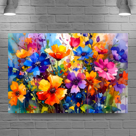 Flowers 2, Printed On Canvas, Vivid Colours, Art Prints, Box Canvas, Unique Images, A Gift To Last A Lifetime...