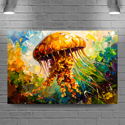 Jellyfish 1, Printed On Canvas, Vivid Colours, Box Canvas, Unique Images, A Gift To Last A Lifetime...