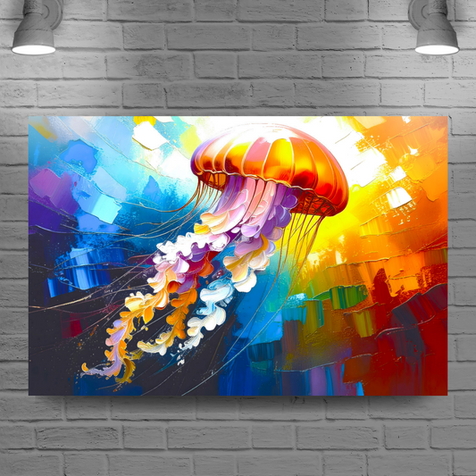 Jellyfish 3, Printed On Canvas, Vivid Colours, Box Canvas, Unique Images, A Gift To Last A Lifetime...