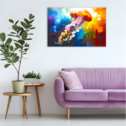 Jellyfish 3, Printed On Quality Canvas, Vivid Colours, Box Canvas, Unique Images, A Lasting Gift...