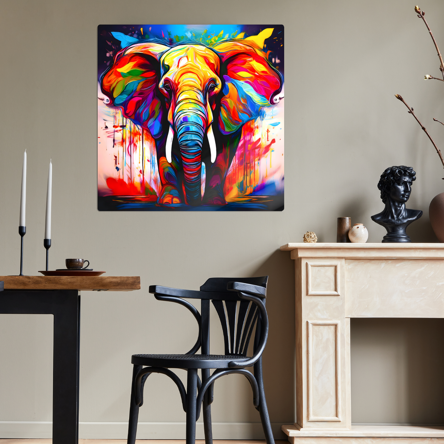 Abstract Elephant 1, Printed On High Gloss Aluminium To Enhance Colours And Detail, A Gift To Last A Lifetime...