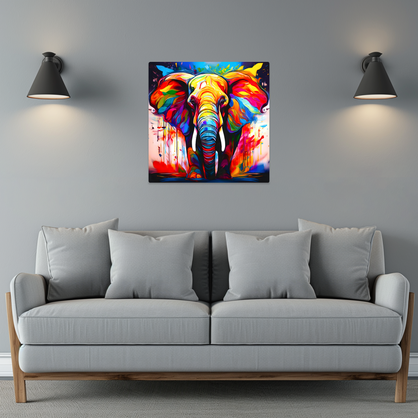 Abstract Elephant 1, Printed On High Gloss Aluminium To Enhance Colours And Detail, A Gift To Last A Lifetime...