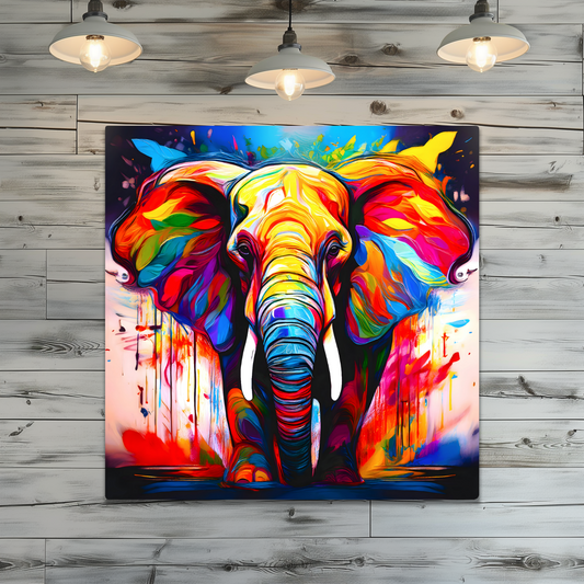 Abstract Elephant 1, Printed On High Gloss Aluminium To Enhance Colours And Detail, A Gift To Last A Lifetime...