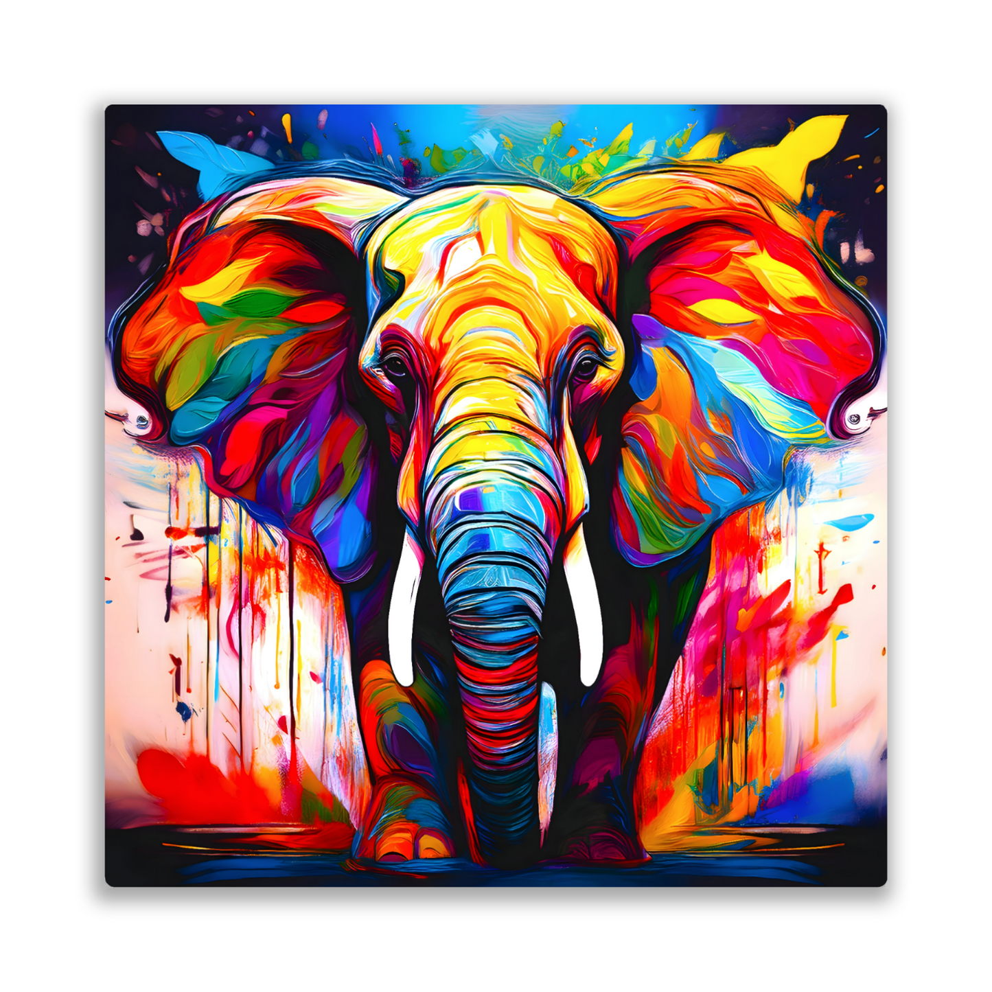 Abstract Elephant 1, Printed On High Gloss Aluminium To Enhance Colours And Detail, A Gift To Last A Lifetime...