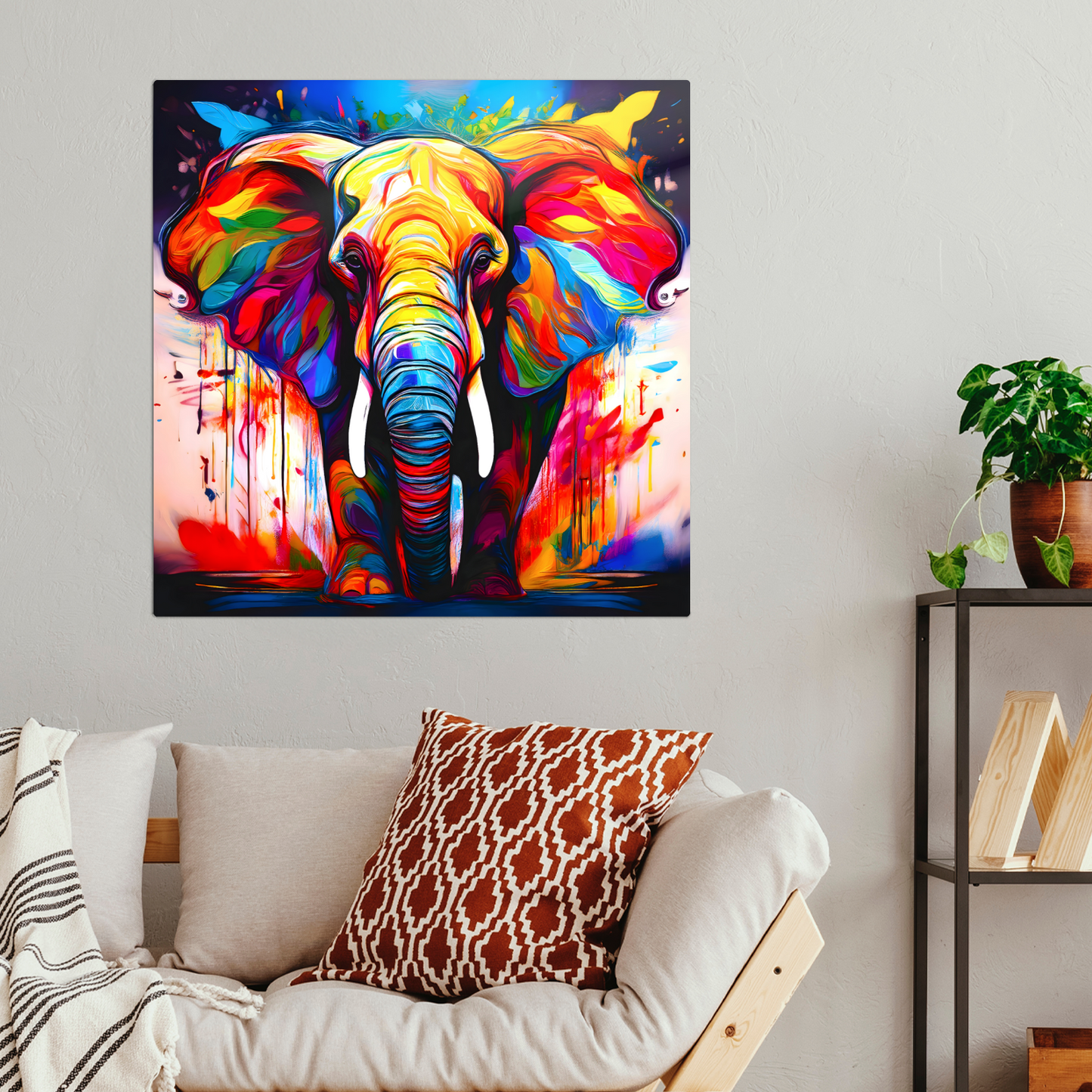 Abstract Elephant 1, Printed On High Gloss Aluminium To Enhance Colours And Detail, A Gift To Last A Lifetime...
