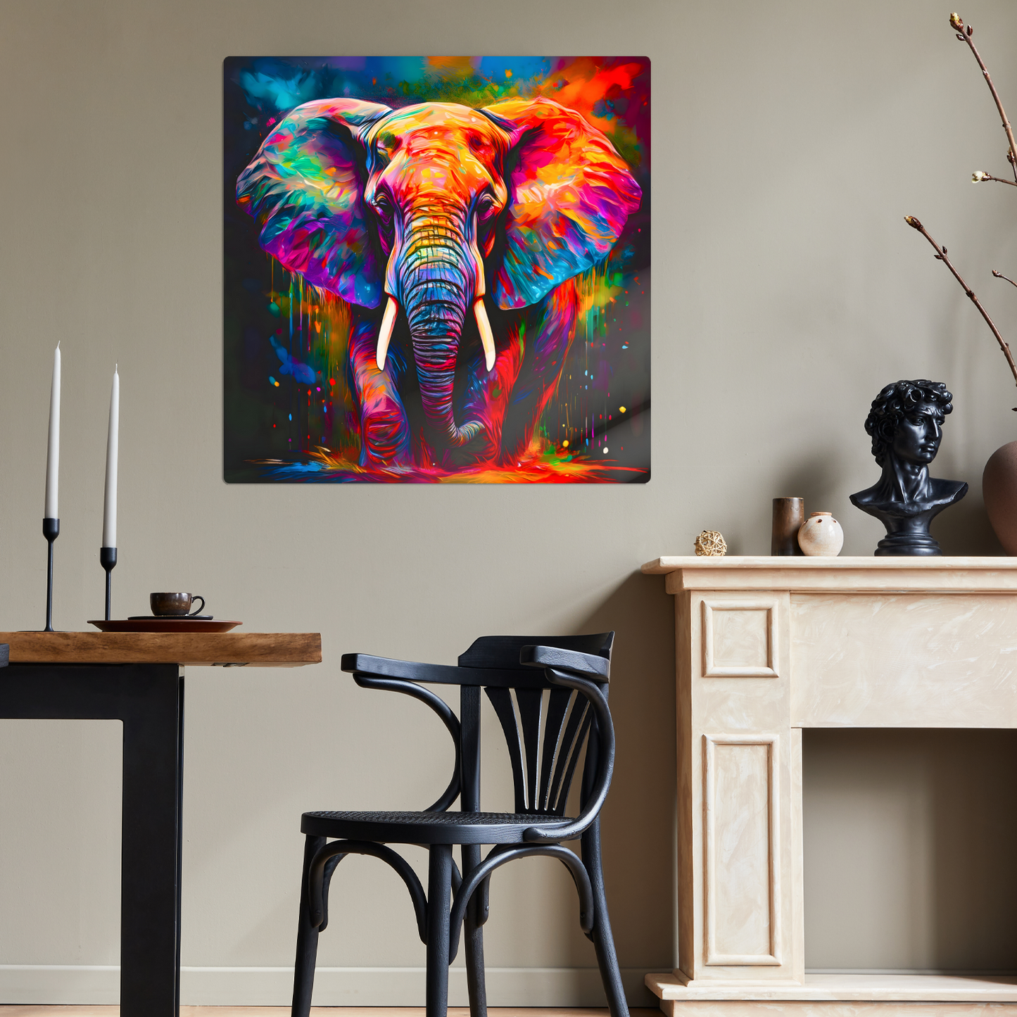 Abstract Elephant 2, Printed On High Gloss Aluminium To Enhance Colours And Detail, A Gift To Last A Lifetime...