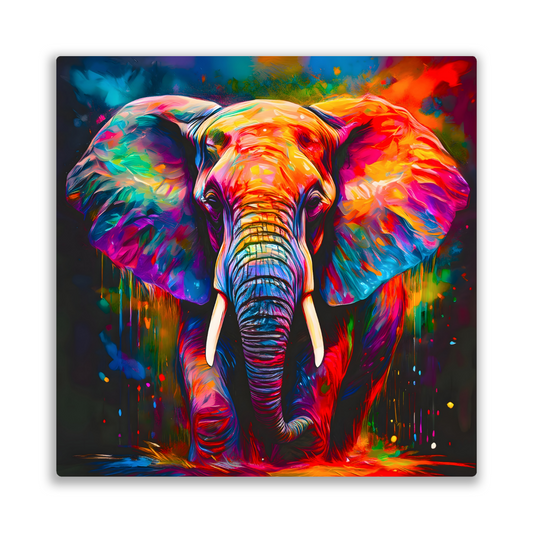 Abstract Elephant 2, Printed On High Gloss Aluminium To Enhance Colours And Detail, A Gift To Last A Lifetime...