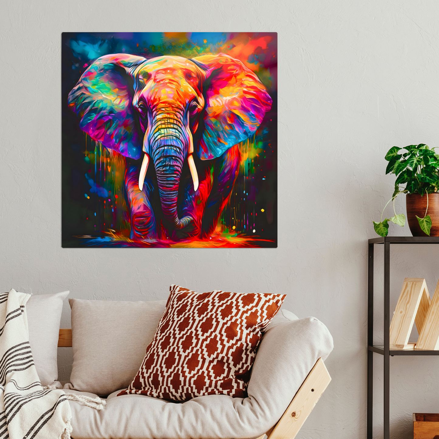 Abstract Elephant 2, Printed On High Gloss Aluminium To Enhance Colours And Detail, A Gift To Last A Lifetime...
