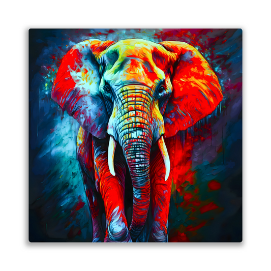 Abstract Elephant 3, Printed On High Gloss Aluminium To Enhance Colours And Detail, A Gift For A Lifetime...
