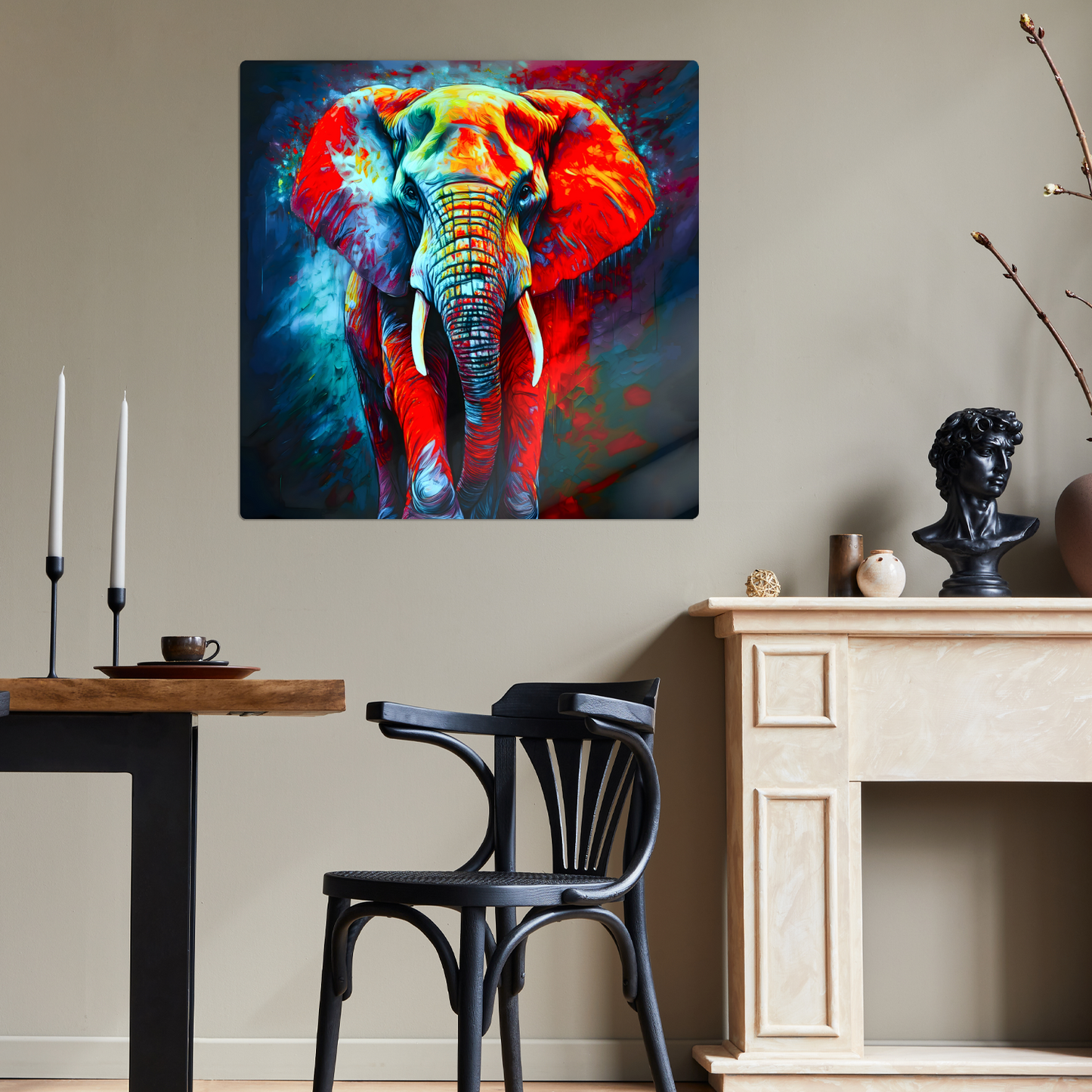 Abstract Elephant 3, Printed On High Gloss Aluminium To Enhance Colours And Detail, A Gift For A Lifetime...