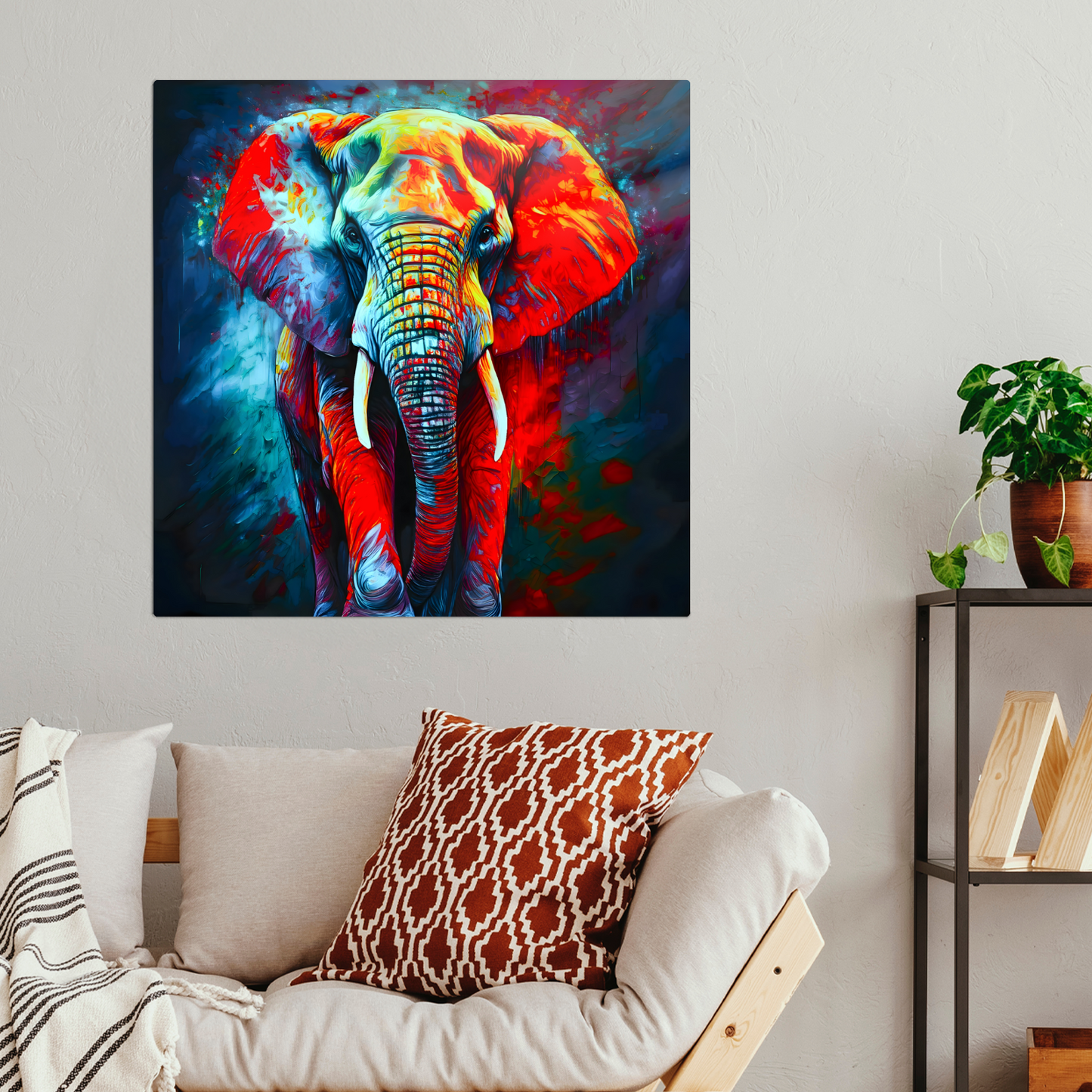 Abstract Elephant 3, Printed On High Gloss Aluminium To Enhance Colours And Detail, A Gift For A Lifetime...