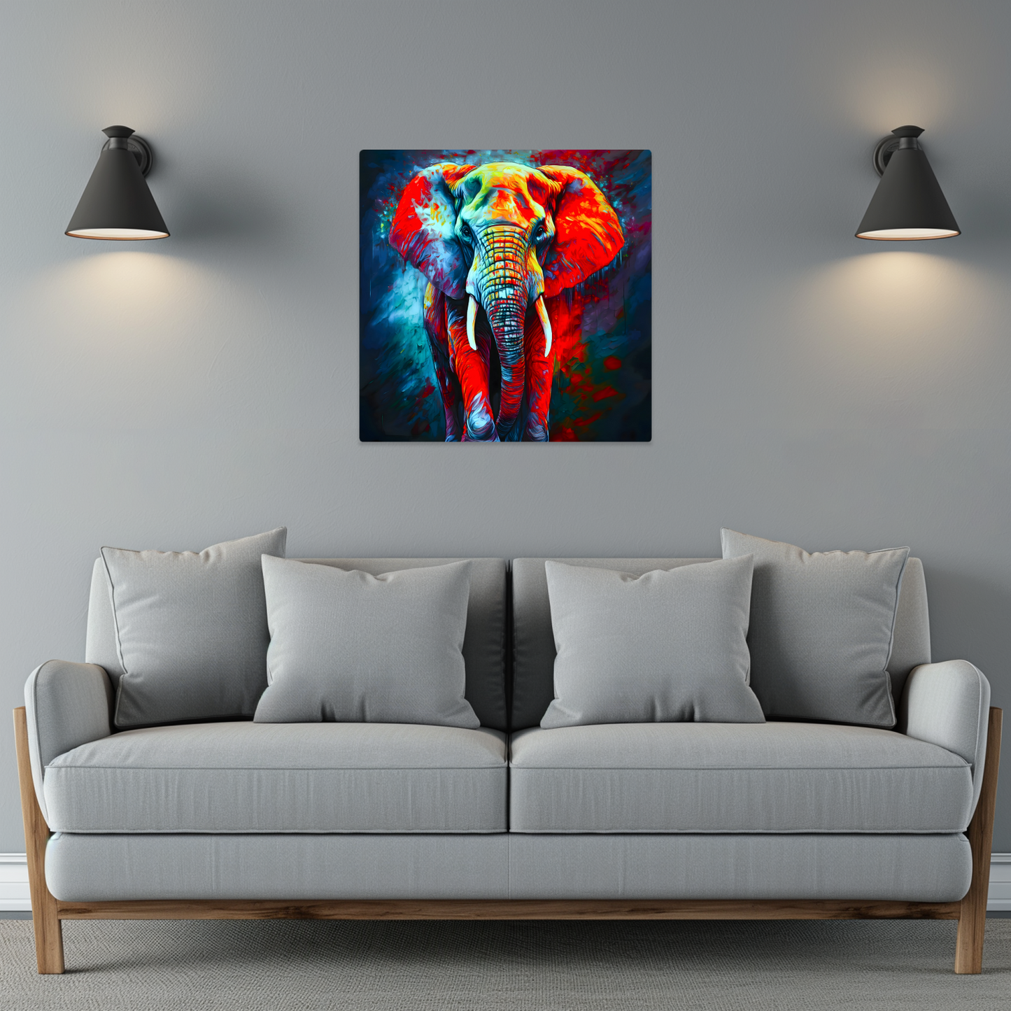 Abstract Elephant 3, Printed On High Gloss Aluminium To Enhance Colours And Detail, A Gift For A Lifetime...
