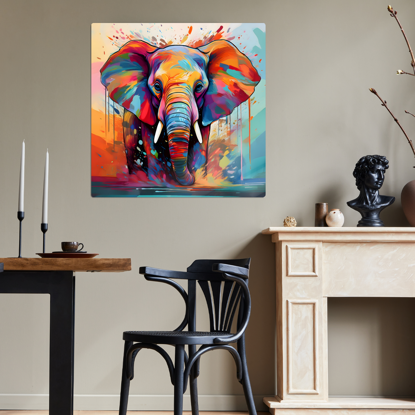 Abstract Elephant 4, Printed On High Gloss Aluminium To Enhance Colours And Detail, A Gift For A Lifetime...