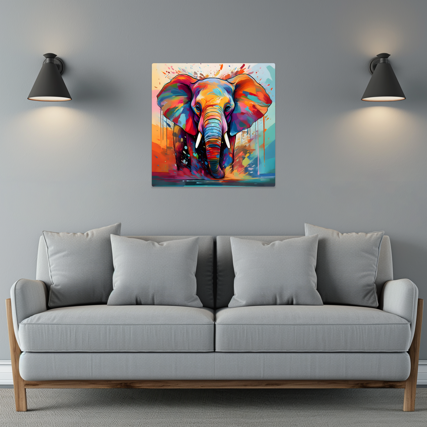 Abstract Elephant 4, Printed On High Gloss Aluminium To Enhance Colours And Detail, A Gift For A Lifetime...