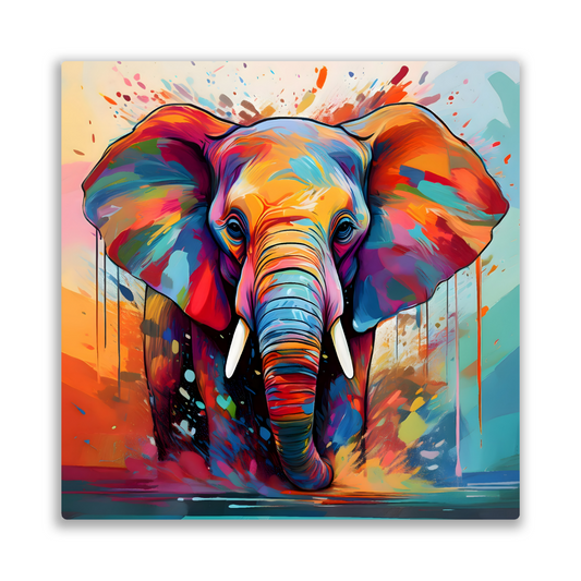 Abstract Elephant 4, Printed On High Gloss Aluminium To Enhance Colours And Detail, A Gift For A Lifetime...
