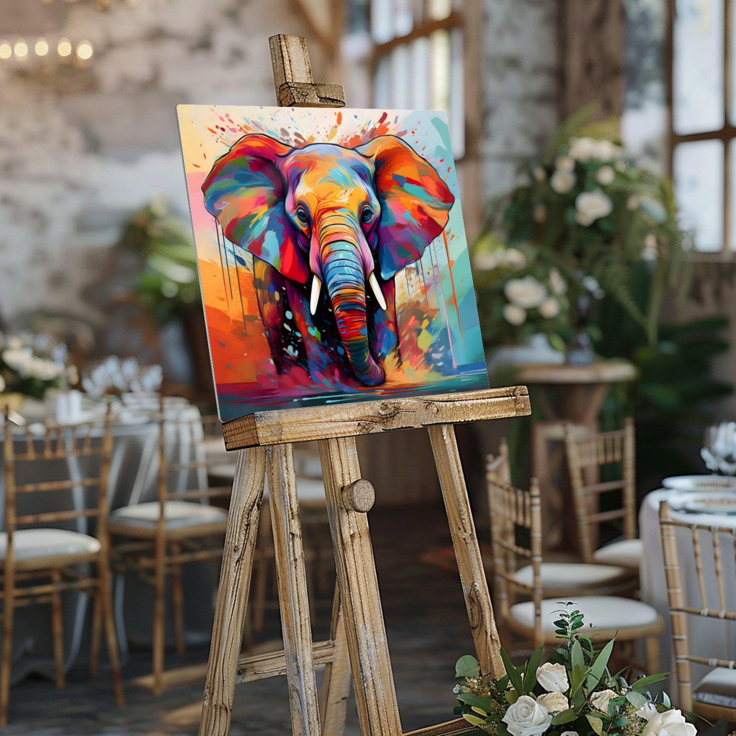 Abstract Elephant 4, Printed On High Gloss Aluminium To Enhance Colours And Detail, A Gift For A Lifetime...