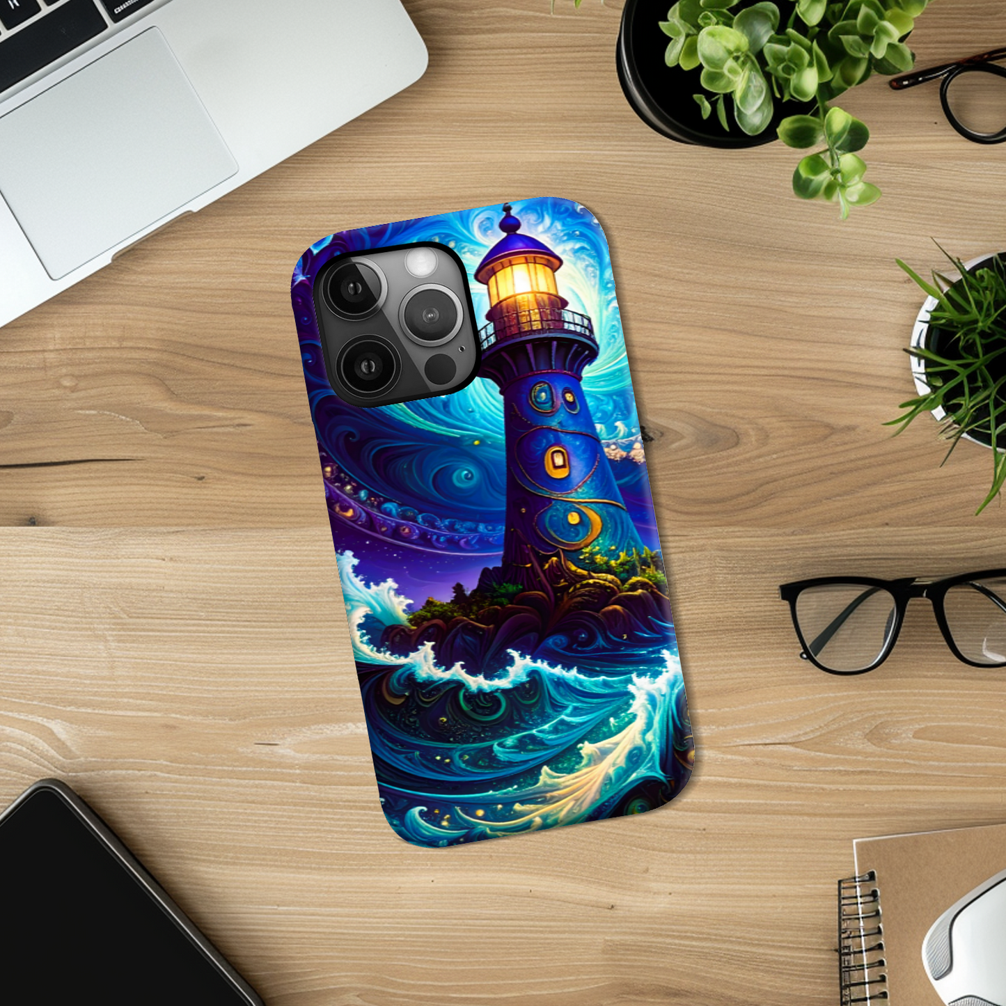 Fantasy Lighthouse 3, Tough Phone Case, Full Wrap Technology, Premium Polycarbonate, Unique Image...