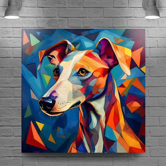 Whippet, Printed On High Quality Canvas, Vivid Colours, Box Canvas, Unique Images, A Gift To Last A Lifetime...