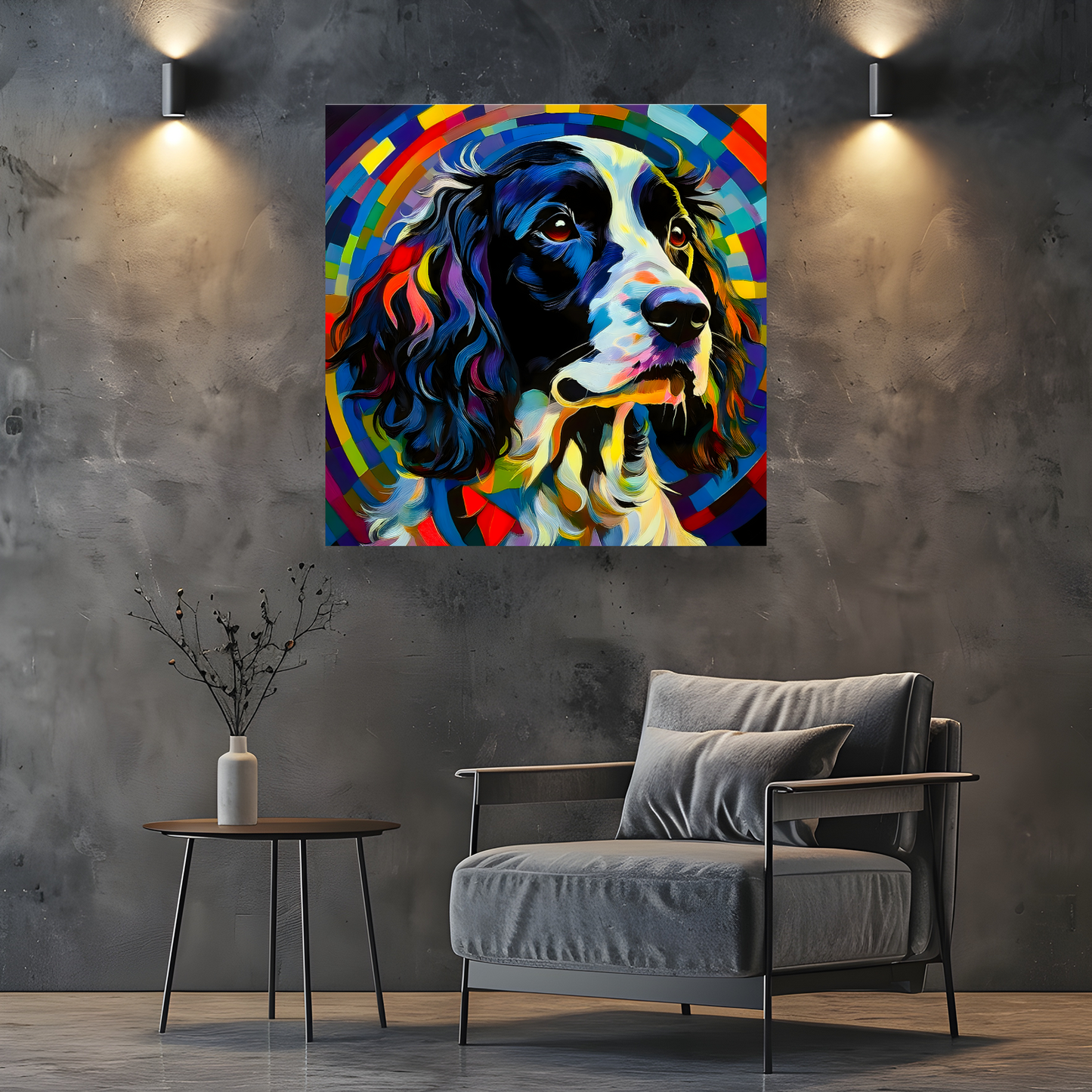 Springer Spaniel, Printed On High Quality Canvas, Vivid Colours, Box Canvas, Unique Images, A Gift To Last A Lifetime...