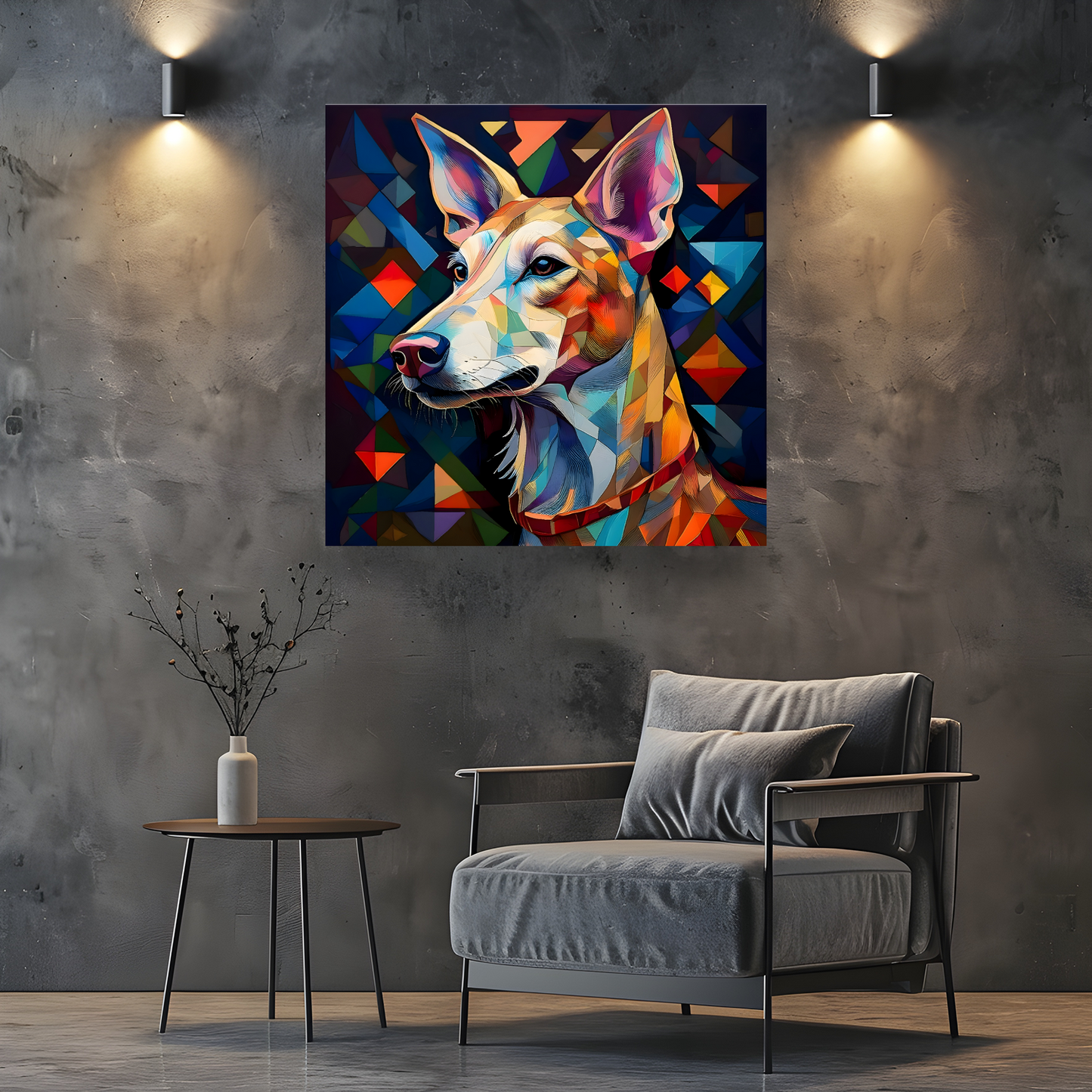 Deer Hound, Printed On High Quality Canvas, Vivid Colours, Box Canvas, Unique Images, A Gift To Last A Lifetime...