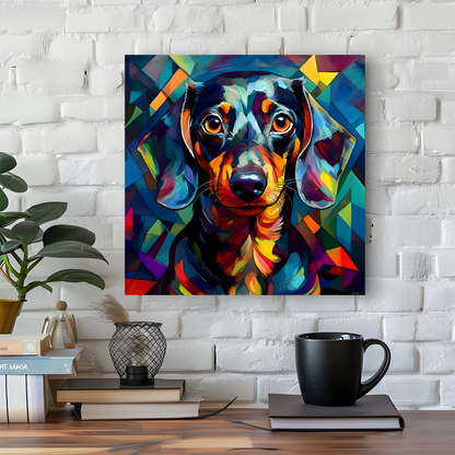 Short Haired Dachshund, Printed On High Quality Canvas, Vibrant Colours, Unique Print, An Enduring Gift...