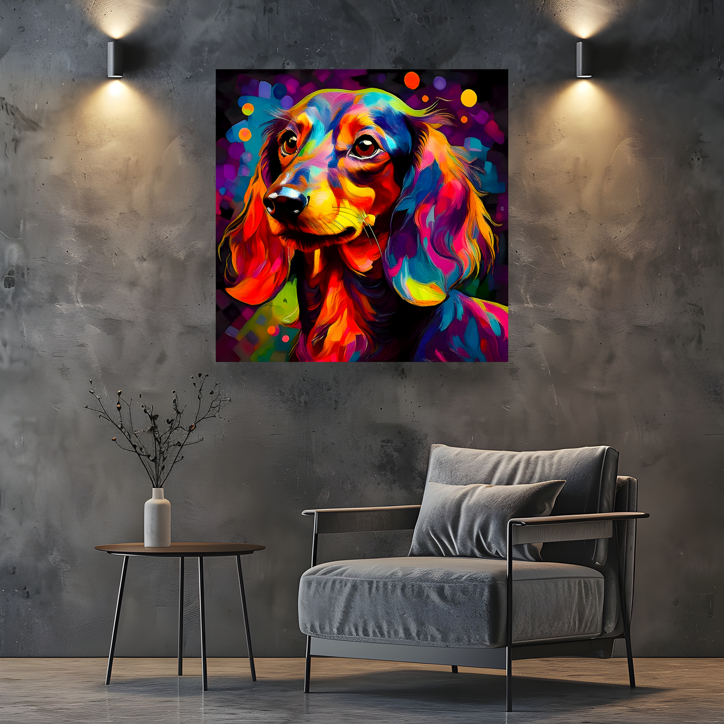 Long Haired Dachshund, Printed On High Quality Canvas, Vivid Colours, Box Canvas, Unique Images, A Gift To Last A Lifetime...