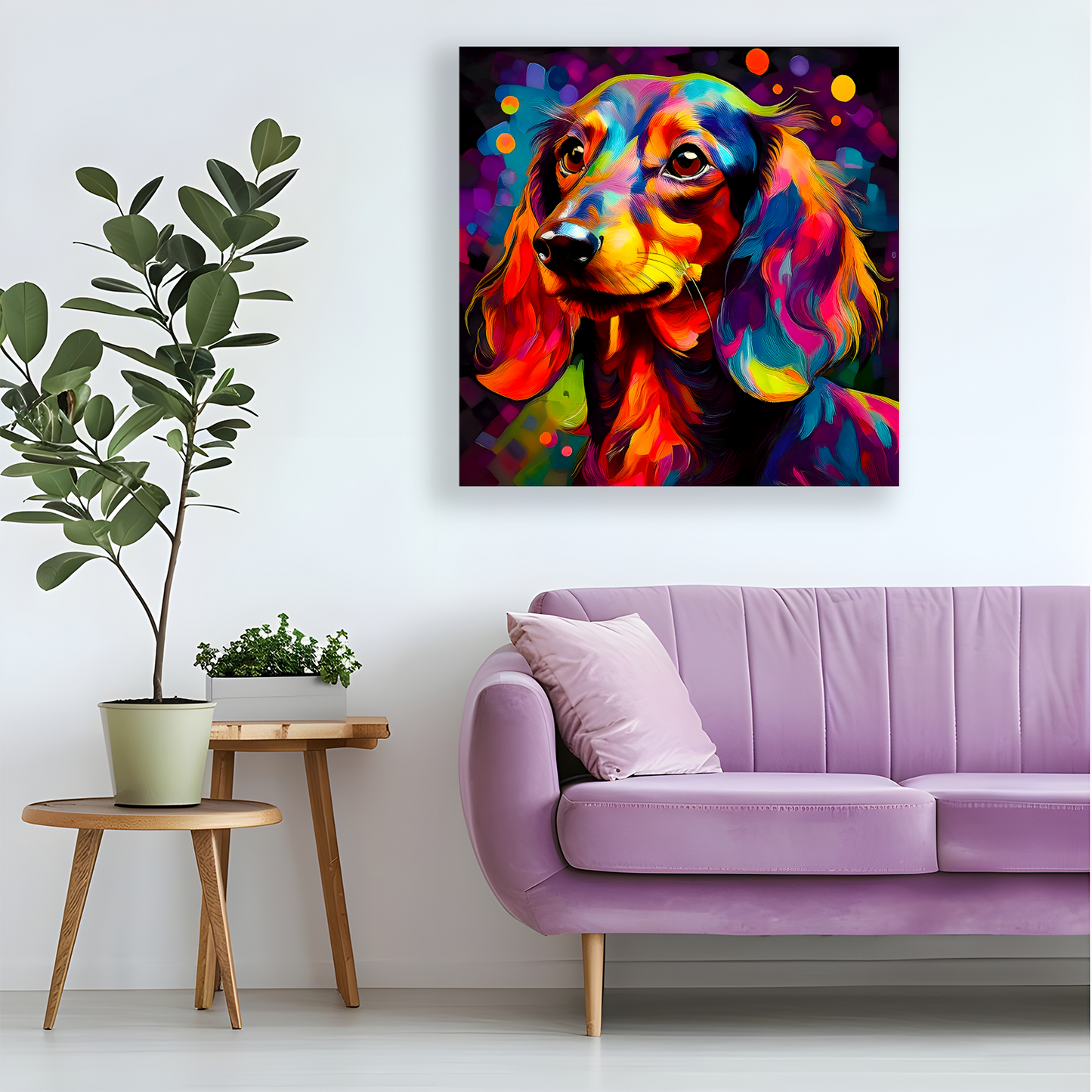 Long Haired Dachshund, Printed On High Quality Canvas, Vivid Colours, Box Canvas, Unique Images, A Gift To Last A Lifetime...