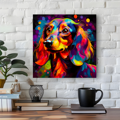 Long Haired Dachshund, Printed On High Quality Canvas, Vibrant Colours, Unique Print, An Enduring Gift...
