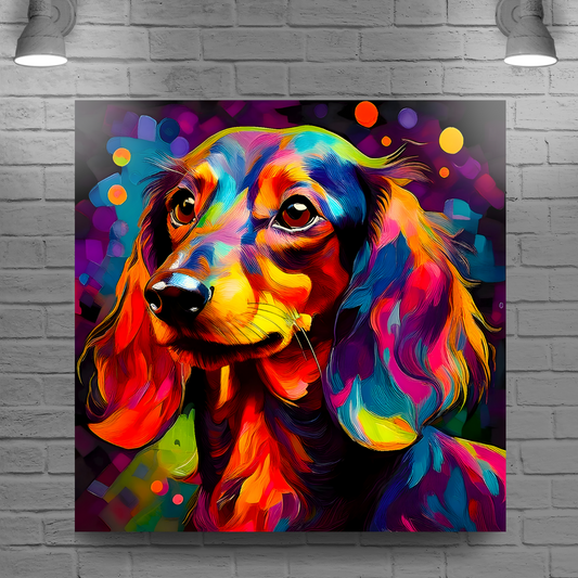 Long Haired Dachshund, Printed On High Quality Canvas, Vivid Colours, Box Canvas, Unique Images, A Gift To Last A Lifetime...