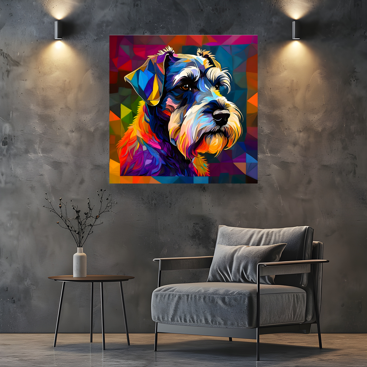 Schnauzer, Printed On High Quality Canvas, Vivid Colours, Box Canvas, Unique Images, A Gift To Last A Lifetime...