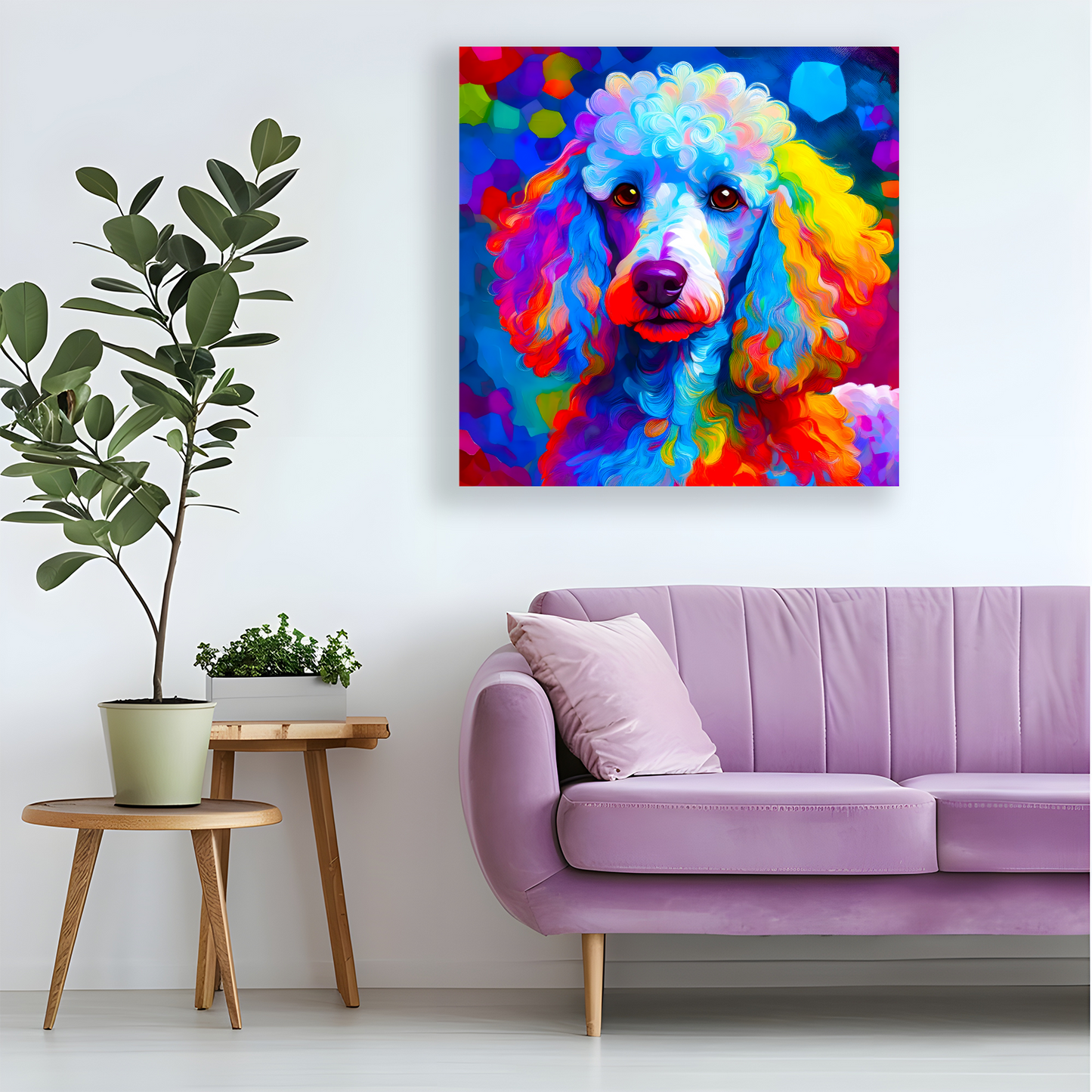 Poodle, Printed On High Quality Canvas, Vivid Colours, Box Canvas, Unique Images, A Gift To Last A Lifetime...
