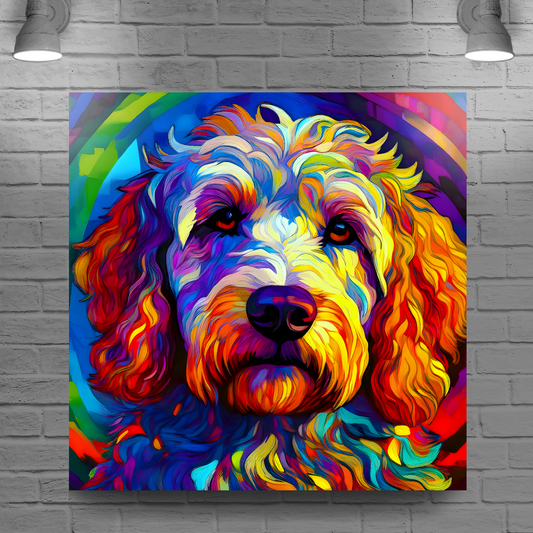 Labradoodle, Printed On High Quality Canvas, Vivid Colours, Box Canvas, Unique Images, A Gift To Last A Lifetime...
